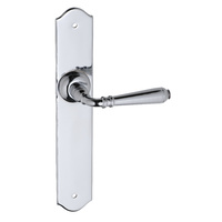 Tradco Reims Lever Handle on Long Backplate Latch Chrome Plated 0777