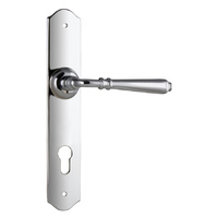 Tradco Reims Lever Handle on Long Backplate Euro 85mm Chrome Plated 0777E85