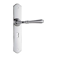 Tradco Reims Lever Handle on Long Backplate Lock Chrome Plated 0778