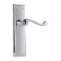 Tradco Milton Door Lever Handle on Long Backplate Passage Chrome Plated 0790