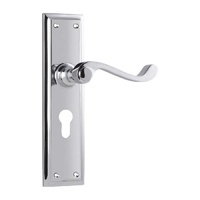 Tradco Milton Door Lever Handle on Long Backplate Euro Chrome Plated 0790E
