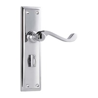 Tradco Milton Door Lever Handle on Long Backplate Privacy Chrome Plated 0790P