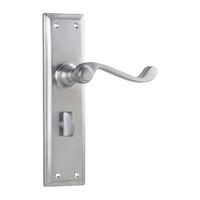 Tradco Milton Door Lever Handle on Long Backplate Privacy Satin Chrome 0794P
