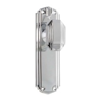 Tradco Napier Art Deco Door Knob on Backplate Passage Chrome Plated 0804