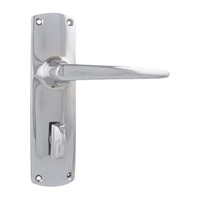 Tradco Retro Lever Handle on Rectangular Backplate Privacy Chrome Plated 0820P