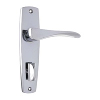 Tradco Mid-Century Lever on Rectangular Backplate Privacy Chrome Plated 0822P