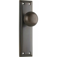 Out of Stock: ETA Mid September - Tradco Richmond Door Knob on Long Backplate Passage Antique Brass 0841