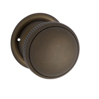 Out of Stock: ETA End July - Tradco Small Milled Edged Mortice Knob Antique Brass 45mm 0851