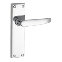 Tradco Balmoral Lever Handle on Rectangular Backplate Passage Chrome Plated 0867