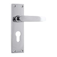 Tradco Balmoral Lever Handle on Rectangular Backplate Euro Chrome Plated 0867E