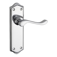 Tradco Henley Lever Handle on Shouldered Backplate Passage Chrome Plated 0874