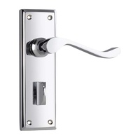 Tradco Camden Lever Handle on Rectangular Backplate Privacy Chrome Plated 0876P
