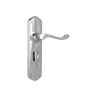 Tradco Windsor Lever Handle on Shouldered Backplate Privacy Chrome Plated 0890P
