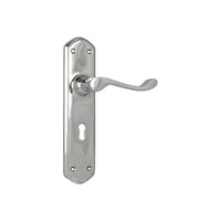 Tradco Windsor Lever Handle on Shouldered Backplate Lock Chrome Plated 0891