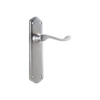 Tradco Windsor Lever Handle on Shouldered Backplate Passage Satin Chrome 0892