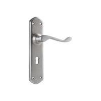 Out of Stock: ETA End January - Tradco Windsor Lever on Shouldered Backplate Lock Satin Chrome 0893