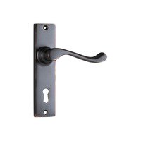 Out of Stock: ETA Mid June - Tradco Fremantle Lever on Rectangular Backplate Lock Antique Copper 0896