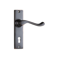 Tradco Fremantle Lever on Rectangular Backplate Lock Antique Copper 0896