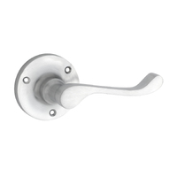 Tradco Victorian Door Lever Handle on Round Rose Satin Chrome 0901