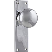 Out of Stock: ETA Early July - Tradco Victorian Knob on Long Backplate Passage Chrome Plated 0910