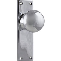 Tradco Victorian Knob on Long Backplate Passage Chrome Plated 0910
