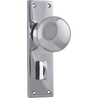 Tradco Victorian Knob on Long Backplate Privacy Chrome Plated 0910P