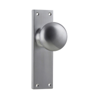 Out of Stock: ETA Mid June - Tradco Victorian Knob on Long Backplate Passage Satin Chrome 0915