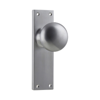 Tradco Victorian Knob on Long Backplate Passage Satin Chrome 0915