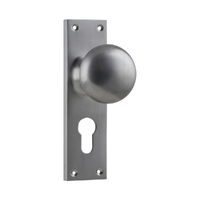 Tradco Victorian Knob on Long Backplate Euro Satin Chrome 0915E