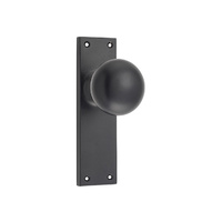 Tradco Victorian Knob on Long Backplate Passage Matt Black 0959