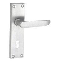 Tradco Balmoral Lever Handle on Rectangular Backplate Lock Satin Chrome 0978