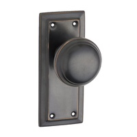 Tradco Richmond Door Knob on Short Backplate Passage Antique Copper 0990