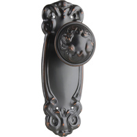 *WSL DISCONTINUED* Tradco Stepney Door Knob on Backplate Latch Antique Copper 0994