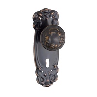 *WSL DISCONTINUED* Tradco Stepney Door Knob on Backplate Lock Antique Copper 0995