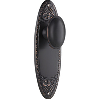 Tradco Fitzroy Door Knob on Backplate Passage Antique Copper 0996