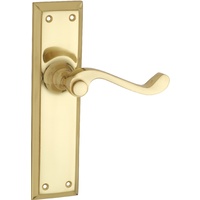 Out of Stock: ETA End January - Tradco Milton Lever on Long Backplate Latch Polished Brass 1004