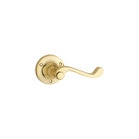 Tradco Milton Door Lever Handle On Rose Polished Brass 1007