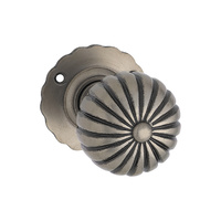Tradco Fluted Mortice Knob on Round Rose Polished Metal 55mm 1013