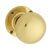Tradco Victorian Knob on Rose Polished Brass 57mm 1020