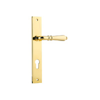 Iver Sarlat Lever on Rectangular Backplate Euro 85mm Polished Brass 10200E85