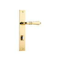 Iver Sarlat Lever on Rectangular Backplate Privacy 85mm Polished Brass 10200P85
