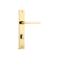 Iver Baltimore Lever on Rectangular Backplate Privacy Polished Brass 10202P85
