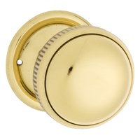 Tradco Small Milled Edged Mortice Knob Polished Brass 45mm 1021