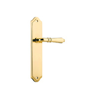 Iver Sarlat Lever Handle on Shouldered Backplate Passage Polished Brass 10212