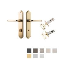 Iver Annecy Door Lever on Shouldered Backplate Privacy Kit with Turn - Available in Various Finishes