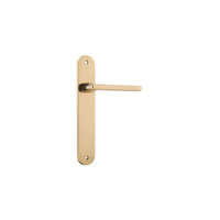 Iver Baltimore Door Lever Handle on Oval Backplate Passage Polished Brass 10226
