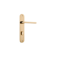 Iver Baltimore Lever on Oval Backplate Privacy 85mm Polished Brass 10226P85
