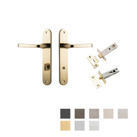 Iver Annecy Door Lever on Oval Backplate Privacy Kit with Turn - Available in Various Finishes