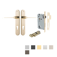 Iver Como Door Lever Handle on Oval Backplate Entrance Kit Key/Thumb - Available in Various Finishes