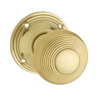 Tradco Reeded Mortice Door Knob Polished Brass 1028